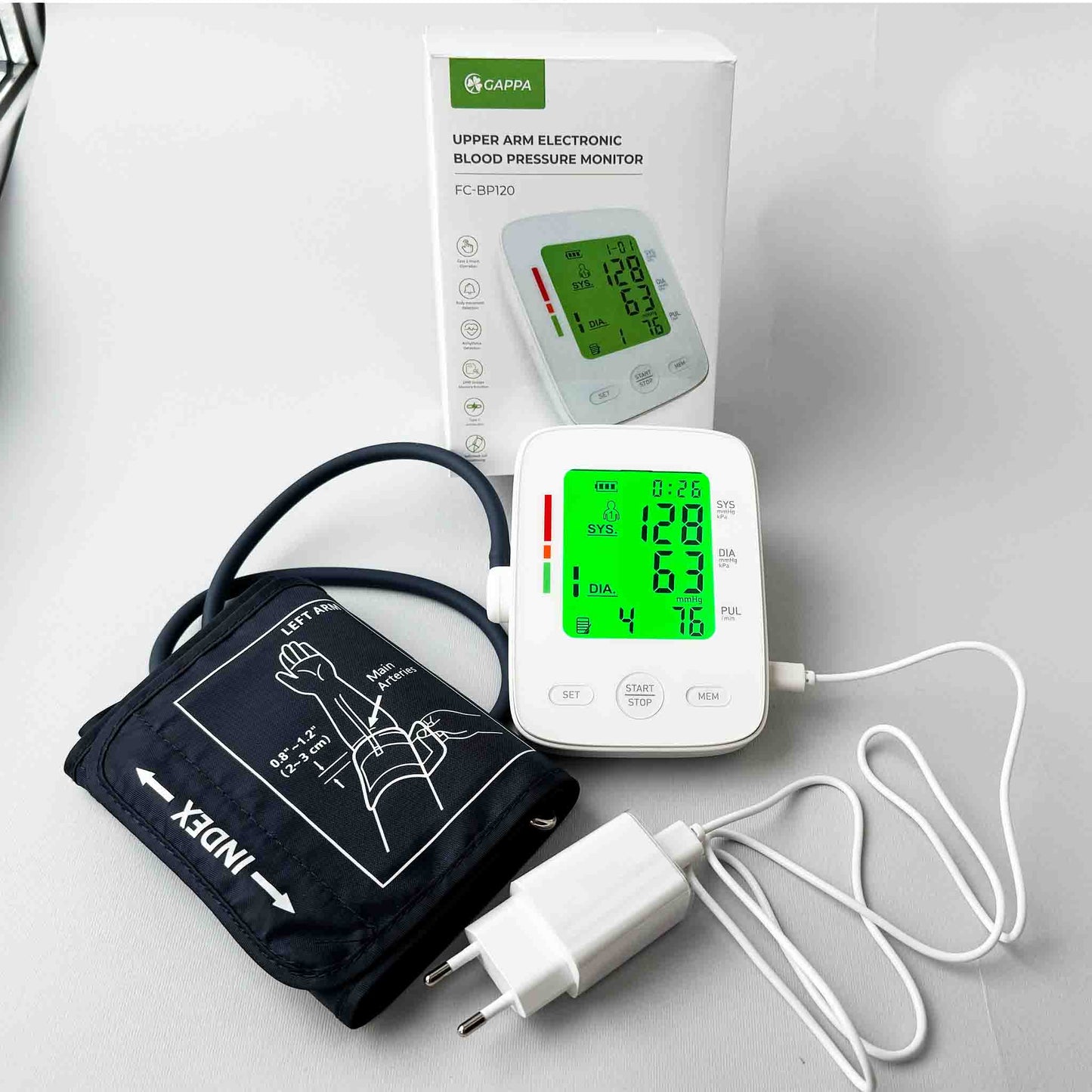 Medidor de Tensão Arterial Eletrónico de Braço GAPPA FC-BP120 pt