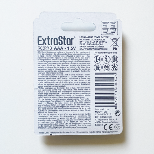Pilas Power ExtraStar AAA, pack de 4